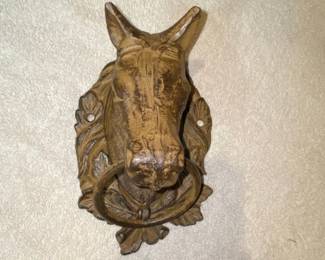 Cast Iron Horse Head Hitching Post or Door Knocker