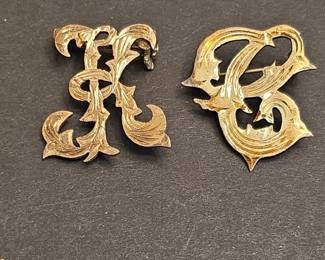 Sterling Silver Monogram Brooches