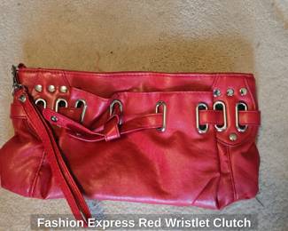 Fashion Express Red Wristlet Clutch