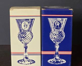 Avon Fostoria Martha Washington Cobalt Blue Glass Goblet Candle Holder