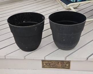 Black Plastic Planters Set of
