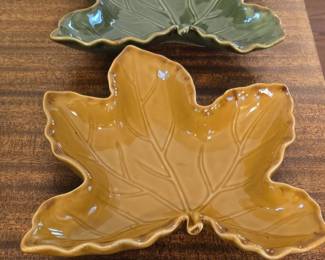 LeafShaped Ceramic Serving Dishes Set of Pottery Barn Harvest Leaf