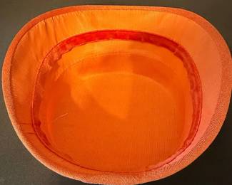 Vintage Orange Straw Bowler Hat third image