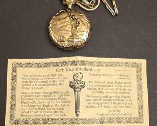 Statue of Liberty Centennial Commemorative Pocket Watch
