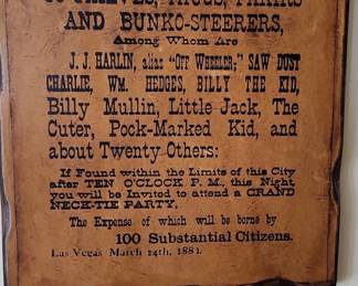 Vintage Notice to Thieves Wild West Poster Las Vegas March ,