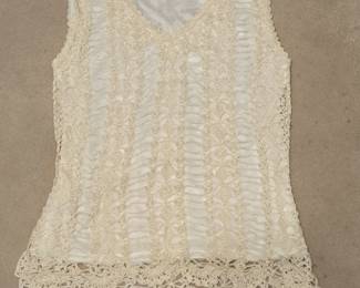 Womens Crochet Lace Trim Tank Top