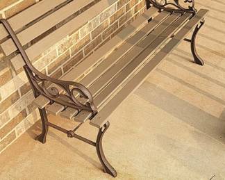 VictorianStyle Cast Iron and Wood Garden Bench