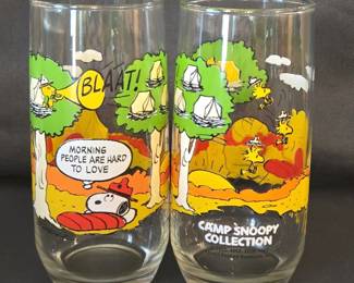 Camp Snoopy Collection Morning People Are Hard to Love Glass