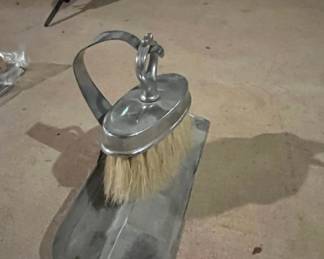 Vintage Metal Crumb Dustpan and Brush Set