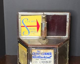 The Quiet Corner Restaurant Advertising Display