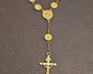 Gold Tone Saint Anthony Chaplet Bracelet