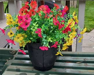 Artificial Flower Arrangement in Black Pot