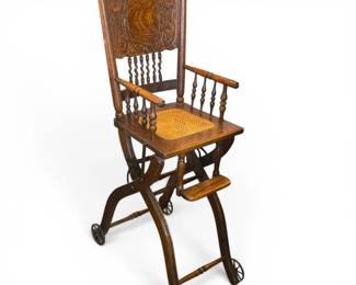 Victorian Era Convertible High Chair or Stroller
