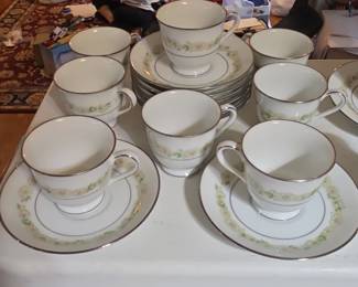 Noritake Trilby Pattern Teacup and Saucer Set