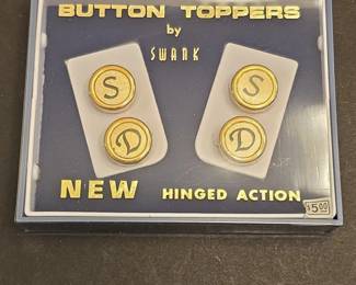 Swank Button Toppers with S and D Monograms