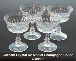Gorham Crystal De Medici Champagne Coupe Glasses