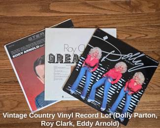 Vintage Country Vinyl Record Lot Dolly Parton, Roy Clark, Eddy Arnold