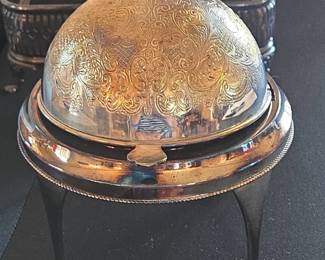 Victorian Sterling Silver Butter Dish with Glass Liner