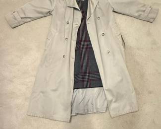 Vintage London Fog Maincoat Beige Trench Coat with Plaid Liner