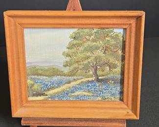 G. M. Sills Bluebonnet Field Oil Painting