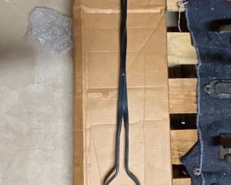 HandForged Twisted Iron Fireplace Tongs