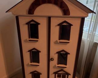 Custom Wooden Dollhouse Cabinet with KIMBERLY Carving