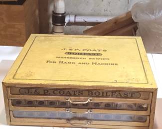 J. P. Coats Boilfast Drawer Spool Cabinet