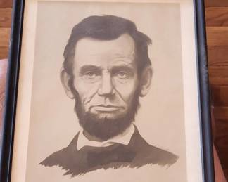 Vintage Abraham Lincoln Portrait Print with Quote