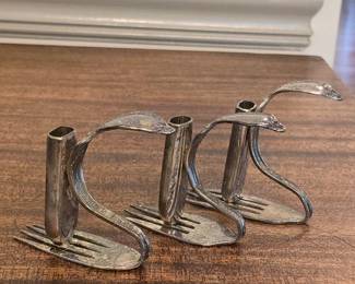 Vintage SilverPlated Fork Candlestick Holders Set of