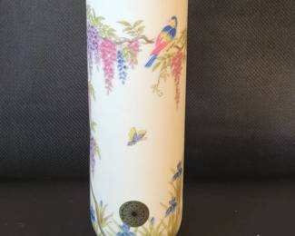 Porcelain Vase with Wisteria and Bird Motif, Takahashi San Francisco