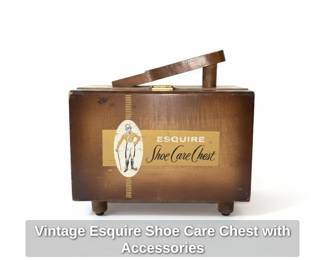 Vintage Esquire Shoe Care Chest with Accessories