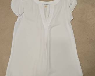 Calvin Klein Womens VNeck Flutter Sleeve Blouse