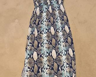 Established Snake Print Halter Maxi Dress with Gold Hardware