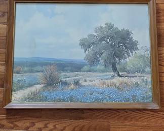 Porfirio Salinas Texas Hill Country Bluebonnet Landscape Print