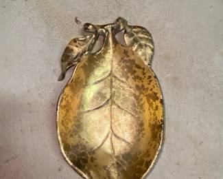 Brass Leaf Dish Made in Japan