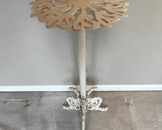 Ornate Cast Iron Plant Stand with Sunburst Top