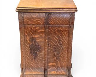 New Home New Home Treadle Sewing Machine with Ornate Oak Cabinet