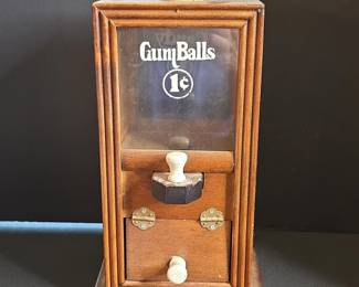 Vintage Wooden Gum Ball Machine