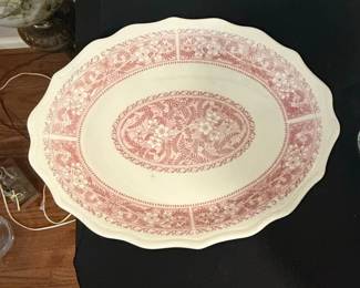 Vintage Syracuse China Strawberry Hill Pink Oval Platter