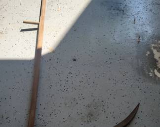 Antique Scythe with Wooden Handle