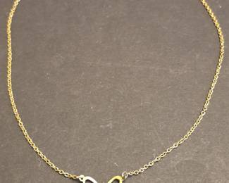 GoldTone Butterfly Necklace with Rhinestone Accent