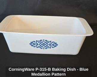CorningWare PB Baking Dish Blue Medallion Pattern