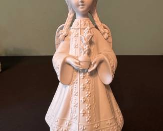 AES Japan Bisque Choir Girl Bell Figurine