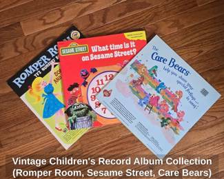 Vintage Childrens Record Album Collection Romper Room, Sesame Street, Care Bears