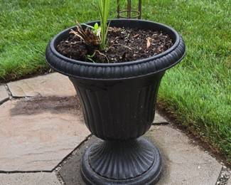 Black Fluted Urn Planter