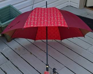 Aramis Its Your Move Chess Pattern Umbrella with Horse Head Handle