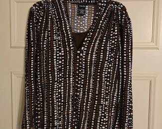 Raffaella Womens Geometric Print Blouse