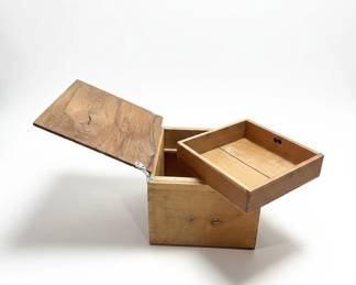 Wooden Storage Chest with Tray