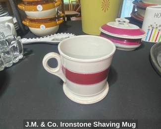 J.M. Co. Ironstone Shaving Mug