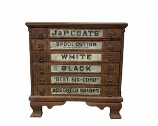 JP Coats Spool Cotton Cabinet